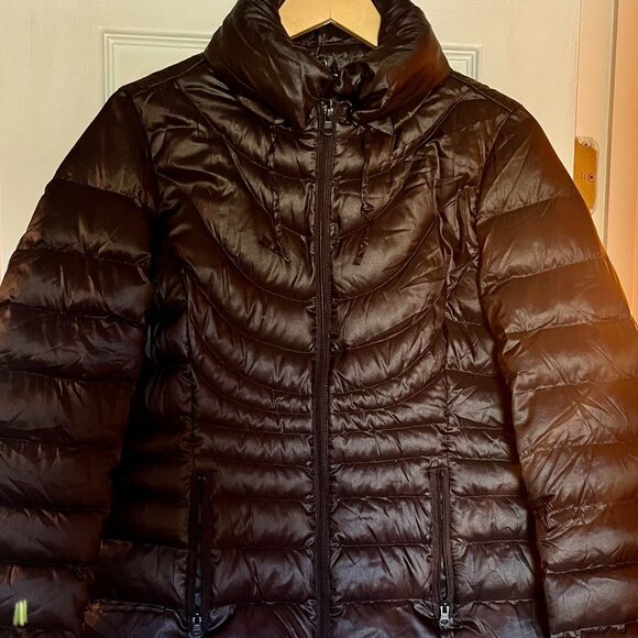 Women's a.n.a Packable Hooded Down-Filled Jacket In Black Size Large - Picture 1 of 6